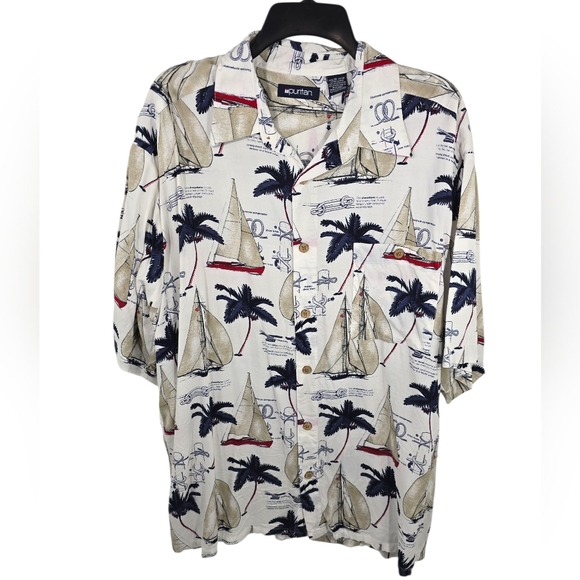 {Puritan} Men's Nautical Print Button-Up Shirt - Size XL - Picture 1 of 12